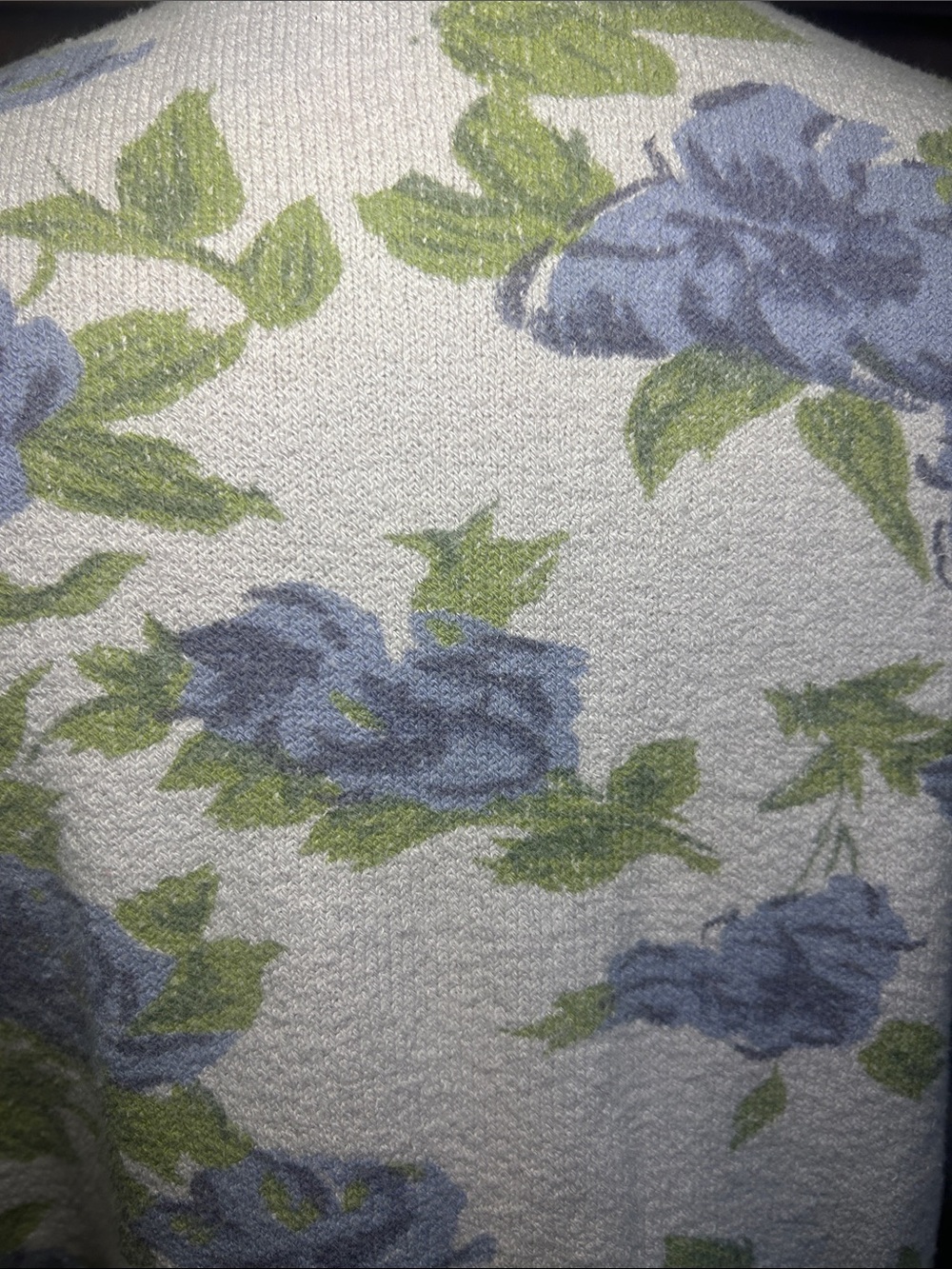 Vintage Knit Cardigan in Soft Lavender Floral - Picture 3 of 6